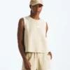 Canotta corta relax in spugna da donna Canotta corta relax in spugna da donna