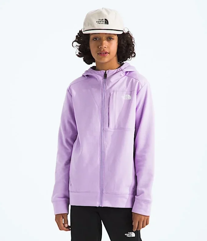 Giacca con cappuccio e zip integrale in pile TNF™ Performance per ragazzi e ragazze Giacca con cappuccio e zip integrale in pile TNF™ Performance per ragazzi e ragazze