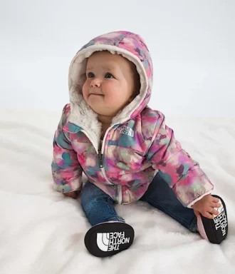 Giacca reversibile con cappuccio e zip integrale Shasta per neonata – Stampa