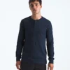Maglia Henley da uomo a maniche lunghe con motivo waffle Maglia Henley da uomo a maniche lunghe con motivo waffle