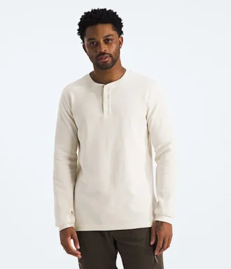 Maglia Henley da uomo a maniche lunghe con motivo waffle