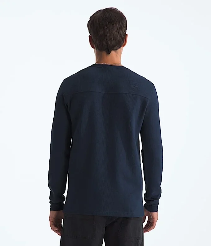 Maglia Henley da uomo a maniche lunghe con motivo waffle Maglia Henley da uomo a maniche lunghe con motivo waffle