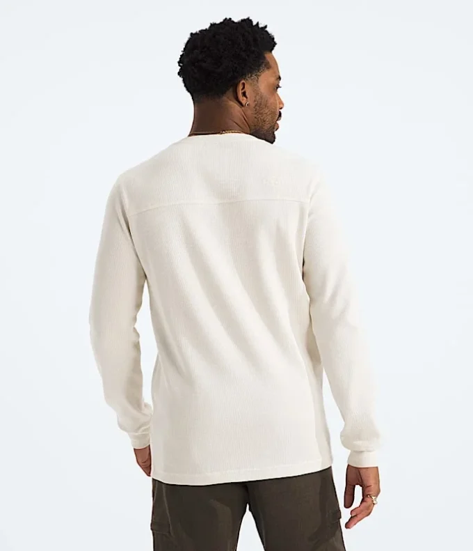Maglia Henley da uomo a maniche lunghe con motivo waffle Maglia Henley da uomo a maniche lunghe con motivo waffle