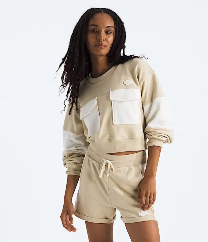 Maglia oversize corta in spugna da donna