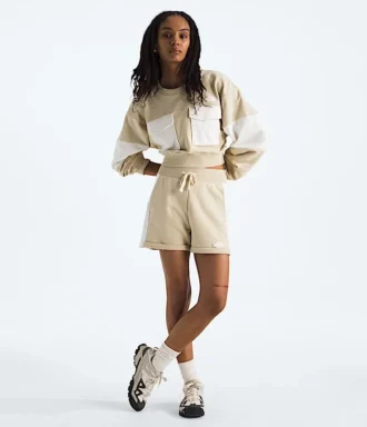 Maglia oversize corta in spugna da donna