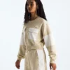 Maglia oversize corta in spugna da donna