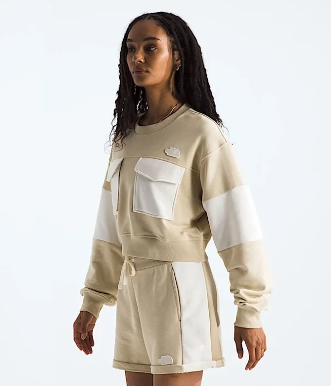 Maglia oversize corta in spugna da donna