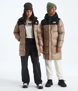 Parka lungo Nuptse per bambino e bambina